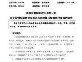 突发公告！普利制药两年虚增利润近7亿元，将被*ST，强制退市！半年内发布30余次风险提示公告