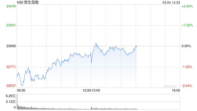 午评：港股恒指跌0.46% 恒生科指跌0.27%比亚迪股份跌超6%